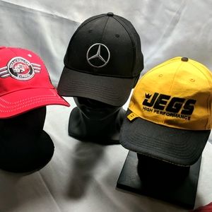 Lot of 3 Automotive Hats Mercedes, JEGS, Snap-on